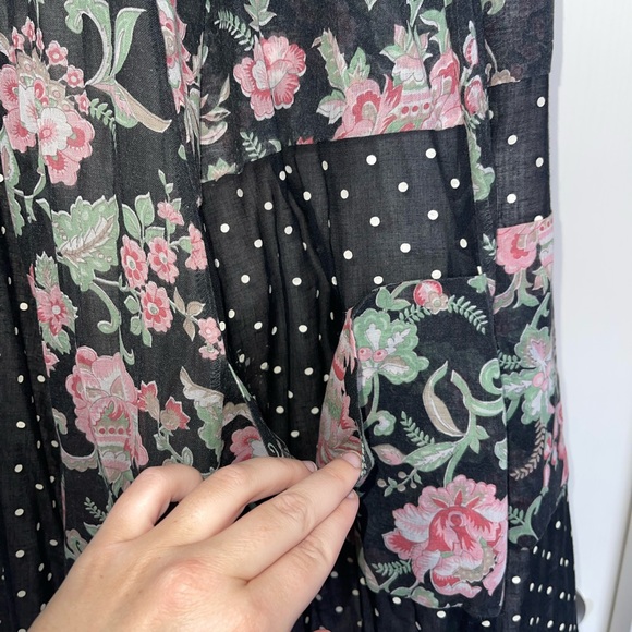 Chessa Davis Vintage Women’s Maxi Skirt Black Boho Floral - Picture 3 of 4